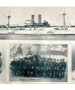 US Battleship Maine And Officers 1901 Victorian Military Nautical Print ... - €26,01 EUR