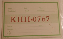 Vintage CB Ham radio Amateur Card KHH 0767  - $4.94