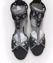 2 Lips Too Womens Elegant Zip Back Dress Shoes Black/Rhinestone 7.5 - $15.80