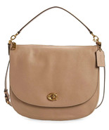 Coach Polished Pebble Leather Shoulder Hobo Crossbody Bag Taupe CA079 NW... - £123.82 GBP