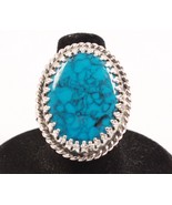 Whiting and Davis Ring Vintage Jewelry Blue Stone with Veins VGC - $21.99