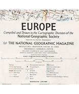 1969 Europe Map National Geographic Vintage Mediterranean Sea 30 x 28.5&quot;... - $552.13 MXN