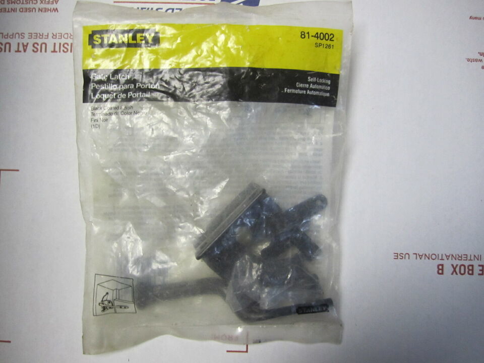 Stanley Self-Locking Black Gate Latch, Number 81-4002/SP1261 19JS-0396-D15 - $8.00