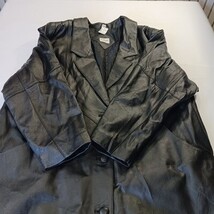 Liz Baker Essentials RN#93677 Women's Black Leather Coat Jacket Size 3X image 15