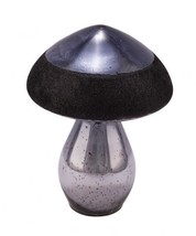 Glass mushroom, black / silver with glitter edge, handmade, *Germany* - £13.19 GBP