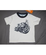 Gymboree Baby Boy Easter Bunny Rabbit Motorcycle T Shirt White Navy Blue... - £15.55 GBP