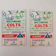 Baltimore Colts Memorial Stadium 1973 Stub vs New York Jets Namath Injury - £33.83 GBP