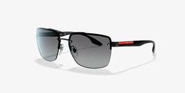  Prada PS60U 5AV5G1 Black/Gunmetal/Dark Grey Lens Square Sunglasses - $190.00