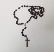 Rosary Beads 29&quot; Long Brown Wood Prayer Beads - £8.51 GBP