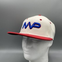 OC Sports M/L Fitted Embroidered MVP Hat White Red Blue Flat Bill  Profl... - £8.84 GBP