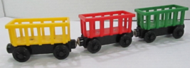 Thomas the Train Wooden Railway Red Yellow Green Circus Train Car Lot of 3 - £18.39 GBP