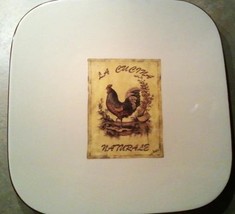 Global Amici Gallo Bello Square Rooster Plate La Cucina Naturale - £19.40 GBP