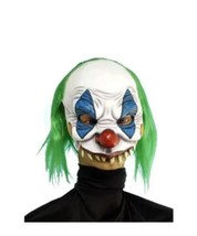 Scary Clown Chinless Mask with Green Hair Joker  Halloween  - £7.20 GBP