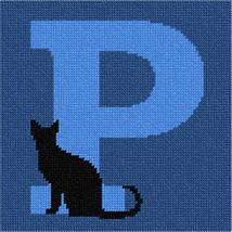 Pepita Needlepoint kit: Letter P Black Cat, 7&quot; x 7&quot; - £39.96 GBP+