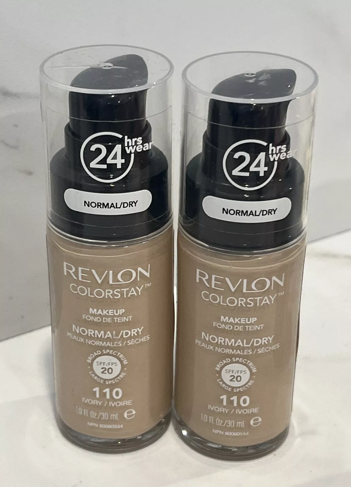 2 Revlon Colorstay Makeup Foundation Normal / Dry SPF 20 - 110 Ivory - 1 oz - $16.44