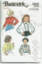 Butterick Sewing Pattern 5688 Childs Blouse Size 6x VTG 70s - £7.76 GBP