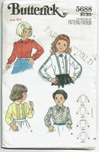 Butterick Sewing Pattern 5688 Childs Blouse Size 6x VTG 70s - £7.77 GBP