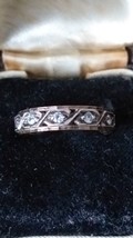 Antique Vintage Victorian 1860-s Silver &amp; 9 CT Gold Ring Size US 6 1/4 ,... - $127.71