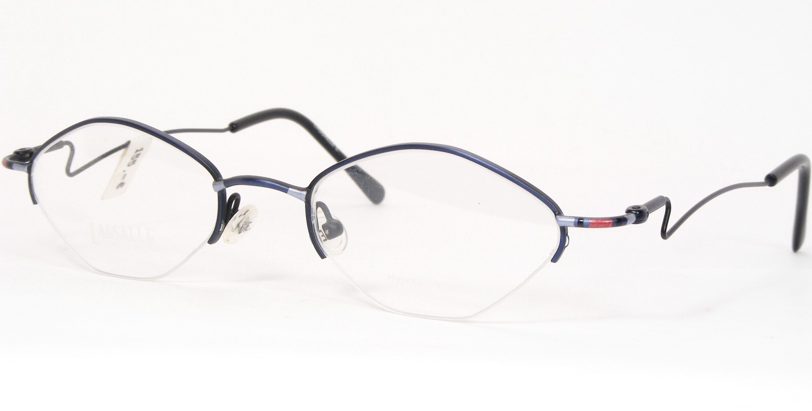 Lassalle D027-1 Bleu/Rouge Unique Rare Lunettes Monture 48-20-135mm Italie - $88.06