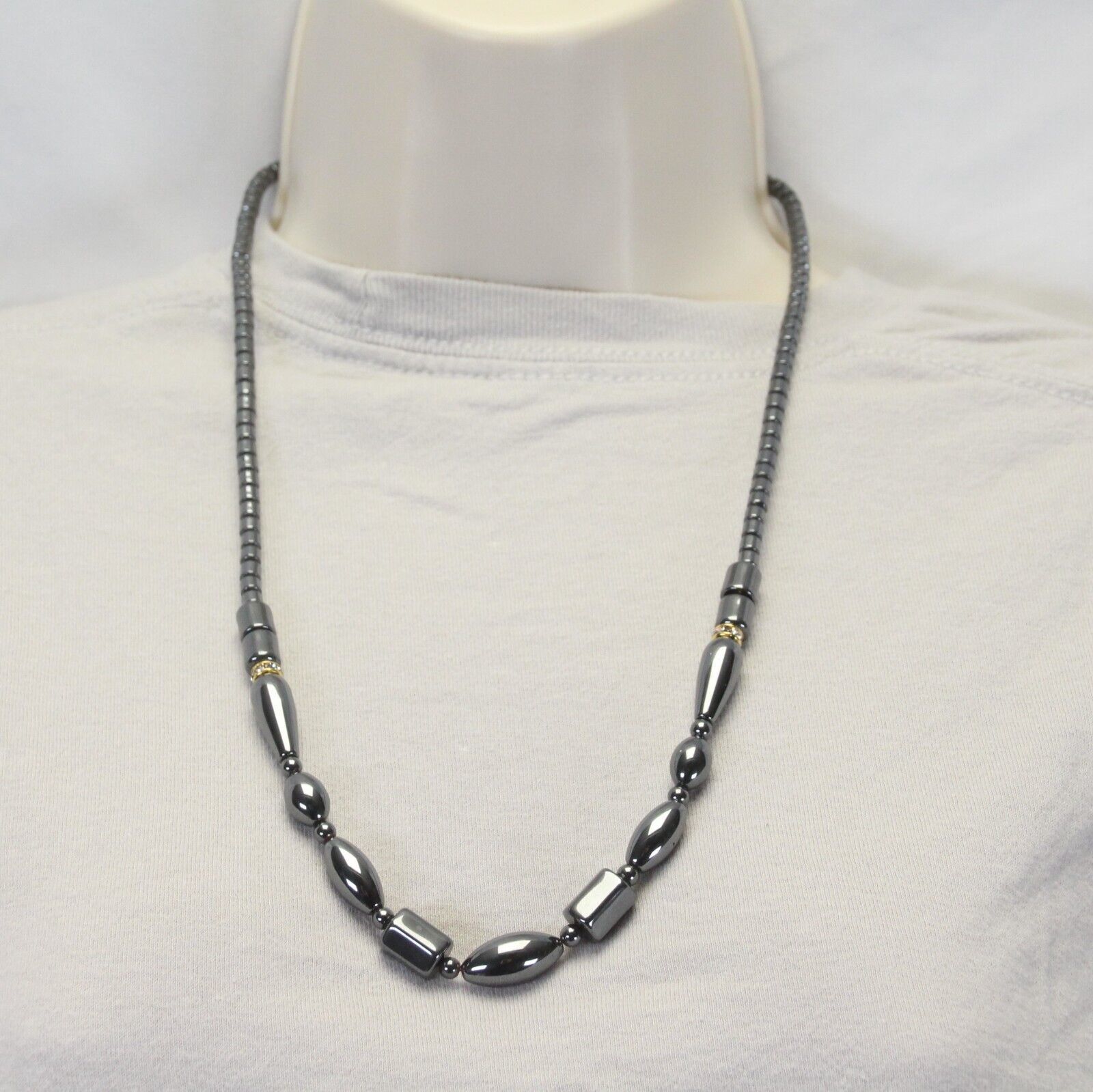 Faceted Black Jet Necklace 24&quot; Screw Clasp Estate Sale Find - $11.75