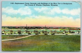 Replacement Center Barracks Fort Francis Warren Cheyenne WY Linen Postcard K1 - £3.36 GBP