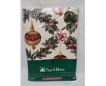 Christmas Holiday Ornaments Oval Vinyl Tablecover Flannel-Backed 52&quot; X 70&quot; - $39.59