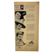 Gerbers Baby Food Vintage Print Ad 40s Baby Hat Costumes - £17.94 GBP