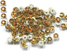 Hologram Spangles Sequins Hot Fix Gold 3mm 1 Gross - £4.32 GBP