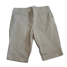 No Boundaries Junior&#39;s Sparkly Khaki Bermuda Shorts ~ Sz 7 ~ Above Knee ~Cotton - £10.41 GBP