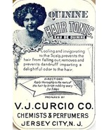 Quinine Hair Tonic Beauty Products V.J. Curcio Antique Labels 1920s 2.25... - $30.30 CAD