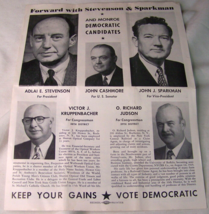 1952 MONROE COUNTY ROCHESTER NY VOTE DEMOCRAT POLITICAL FLYER ADLAI STEV... - $9.89