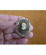 (CT3-19) dainty TINY LADY bow in hair green + white CAMEO Pin Brooch pen... - $533.49 MXN