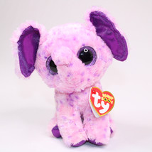 Ty B EAN Ie Boos Eva 6 Inch Glitter Eyes Tysilk Pink Purple Speckled Elephant Toy - $6.89