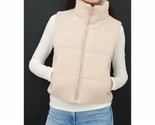 Be Cool Puffer Vest With Zipper Beige - $38.00
