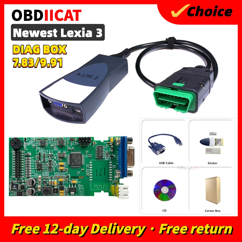 OBDIICAT Lexia3 with Serial 921815C Firmware  PCB PP2000 Diagbox V7.83 S.1279 In - £115.11 GBP