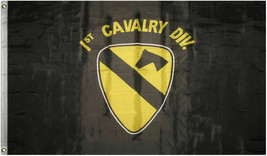 3x5 US Army 1st First Cavalry Division Black Flag 3&#39;x5&#39; House Banner Grommets - £15.17 GBP