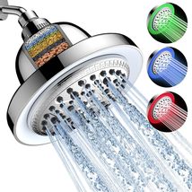 FEELSO Filtered Shower Head with LED Color Changing, 7 Modes High Pressure Rain - £20.93 GBP