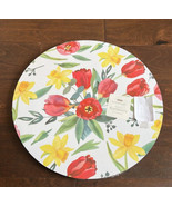 Envogue Cork Placemats set of 4 Tulips Floral Round New Spring Summer - £25.94 GBP