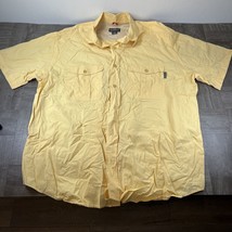 Woolrich Shirt Mens XL Yellow Short Sleeve Button Up Casual - £7.49 GBP