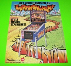 Earthshaker Pinball FLYER Original Unused  1989 Game Art Sheet Earthquake - $27.00