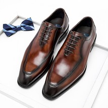 Wingtip leather oxford shoes pointed toe lace up oxfords dress brogues wedding business thumb200