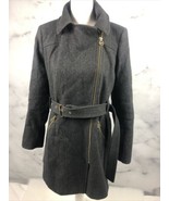 Michael Khor&#39;s Womens Gray Long Overcoat Size Medium - $621.14 MXN