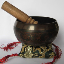 Tibetan Hand Etched Singing Bowl 4.8&quot; - Nepal - £39.32 GBP