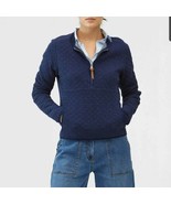 Guideboat Pullover Womens J&#39;adore Jacquard Quilted Half-Zip Blue Co Small - £26.46 GBP