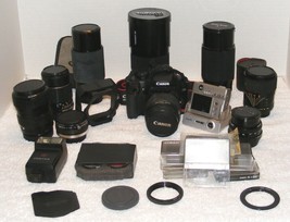 Canon Eos Rebel Camera Assorted Camera Lenses & Accessories Guc - $2,599.99