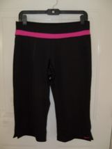 NIKE Performance Yoga Fitness Athletic Capris Black &amp; Pink Size Medium W... - $19.80
