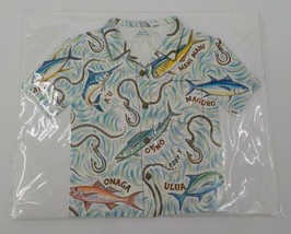 Island Heritage Large Blank Greeting Card Oc EAN Fish Hook Aloha Shirt W Envelope - £6.26 GBP