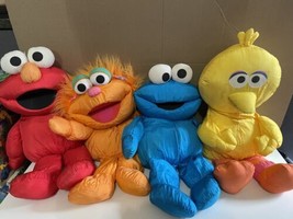 Lot Plush 24&quot; Playskool Sesame Street Puffalump Zoe Big Bird Elmo Cookie monster - £55.35 GBP