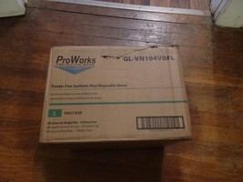 ProWorks Powder Free Synthetic Vinyl Gloves Violet Blue LARGE case Of 1000 - $79.15