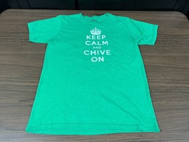 Chive Tees “Keep Calm and Chive On” Men’s Green T-Shirt - Medium - KCCO - £4.72 GBP